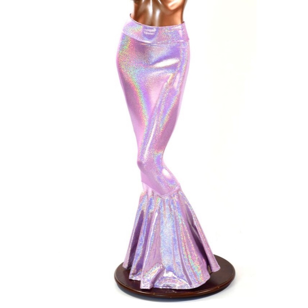 💜🧜🏻‍♀️Lilac Holographic Halloween Mermaid Skirt